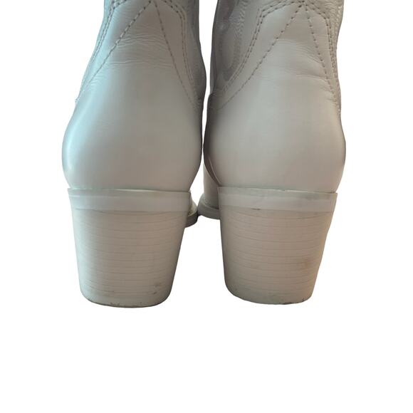 Jeffrey Campbell Cowboy Dagget Western Boots Leather Pointed Toe White Size 6.5 - Picture 11 of 15